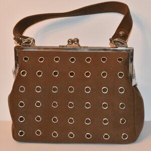 Banana Republic brown suede top-handle bag